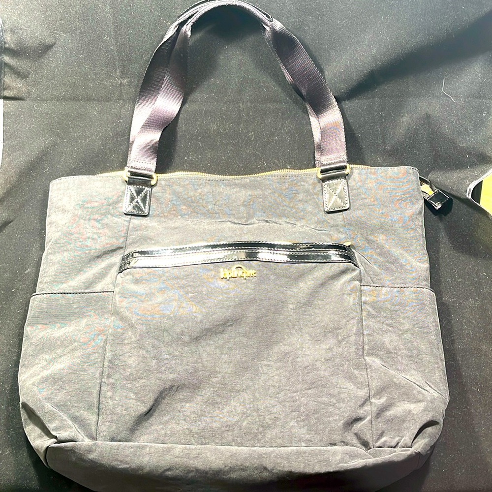 Kipling black canvas tote